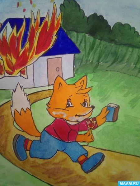 Рисунок на тему спичка невеличка