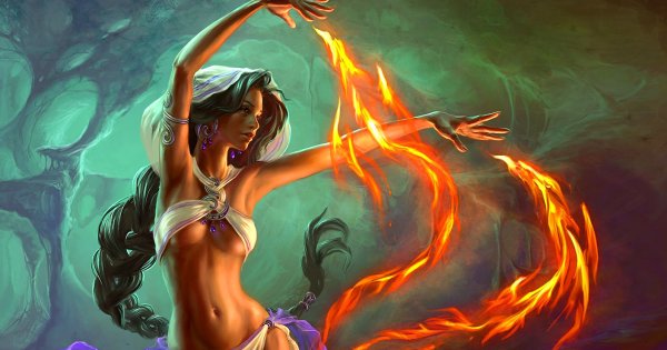 Девушка маг рисунок