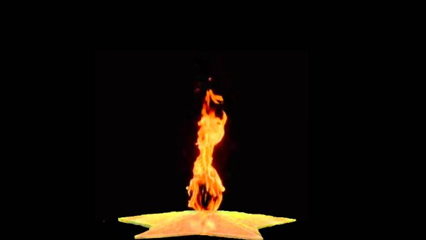 Вечный огонь на черном фоне