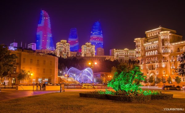 Ночной Баку бульвар