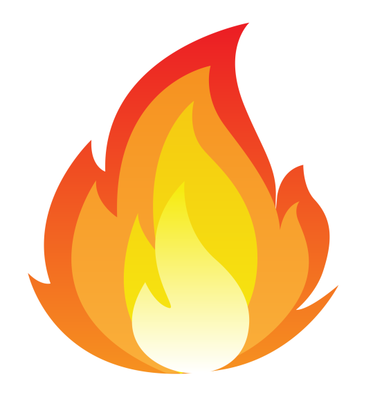 Огонь на прозрачном фоне