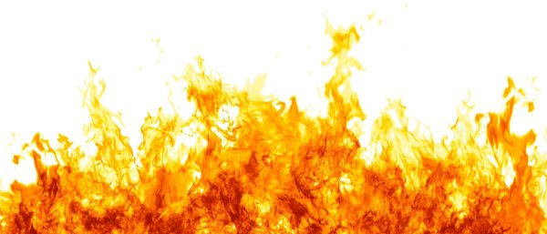 Пламя на белом фоне