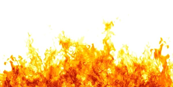 Пламя на белом фоне