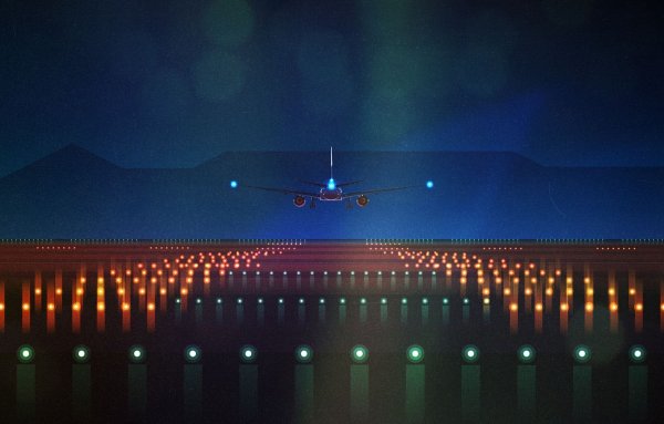 Самолет в огне