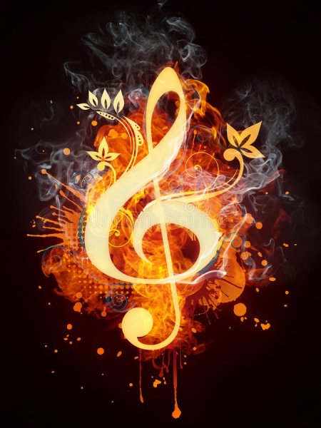 Скрипичный ключ в огне