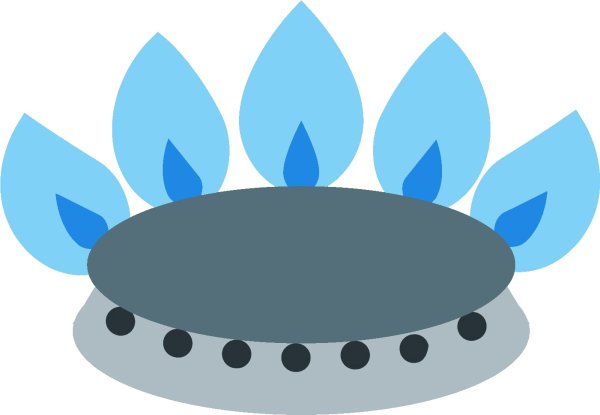 Газовая конфорка на белом фоне