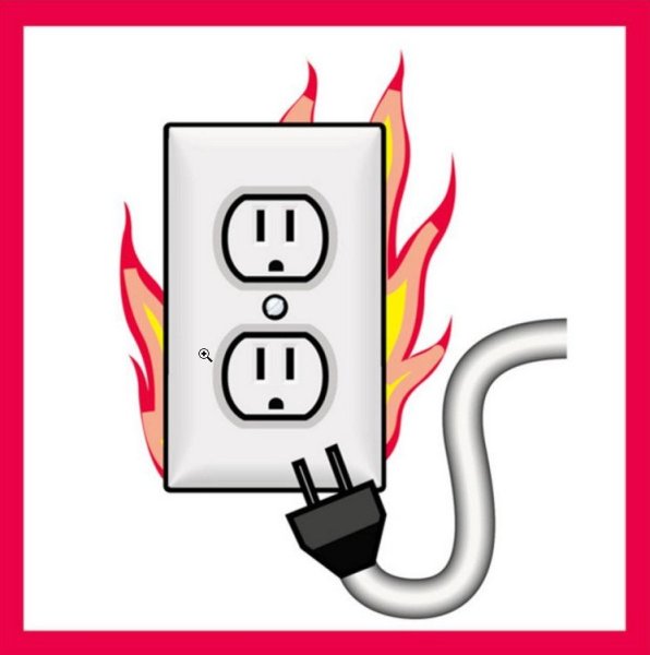 Розетка пожар