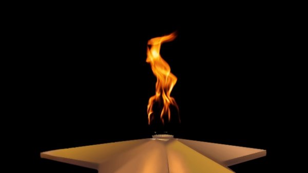 Вечный огонь на черном фоне