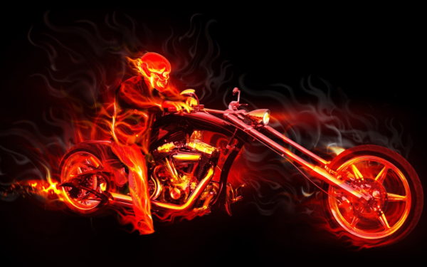 Мотоцикл в огне