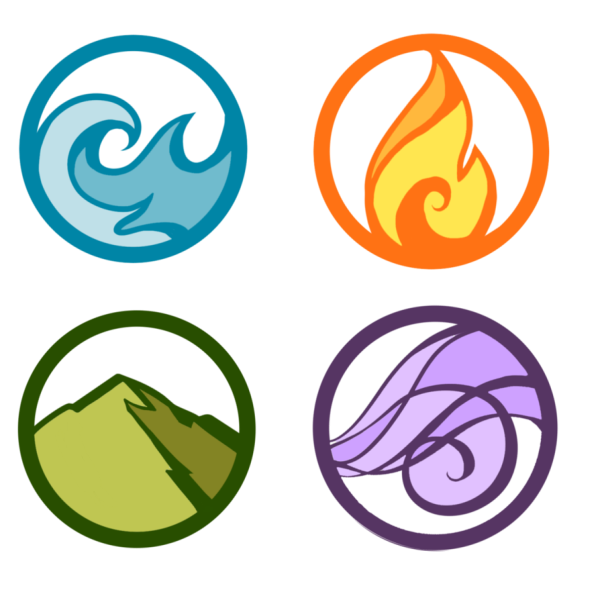 4 Элемента стихий огонь вода земля воздух