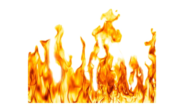 Языки пламени на белом фоне