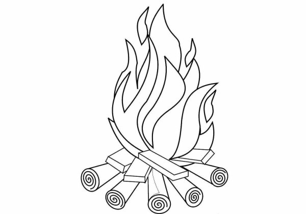 Огонь раскраска для детей