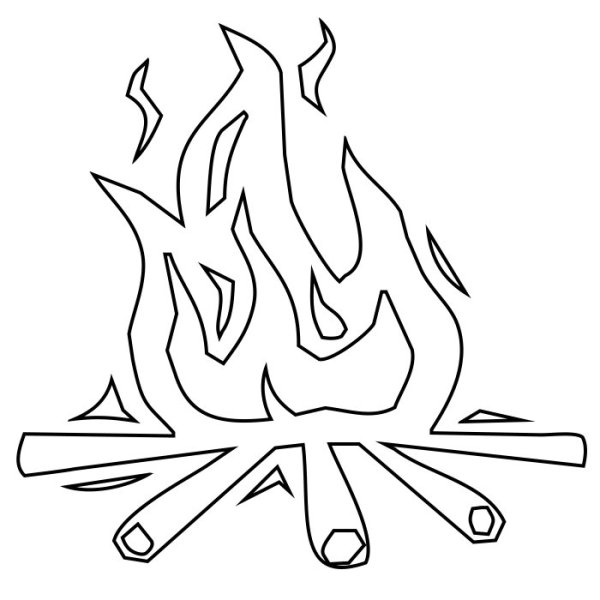 Костер трафарет