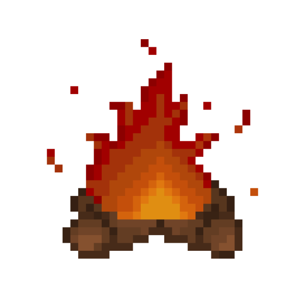 Огонь пиксель арт