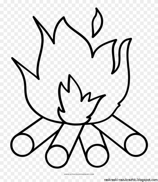 Огонь раскраска