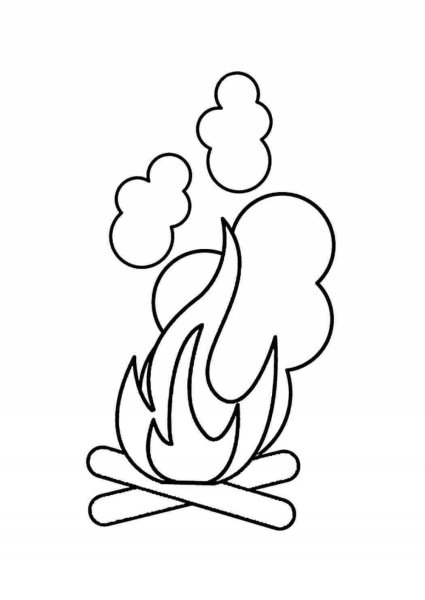 Костер раскраска для детей