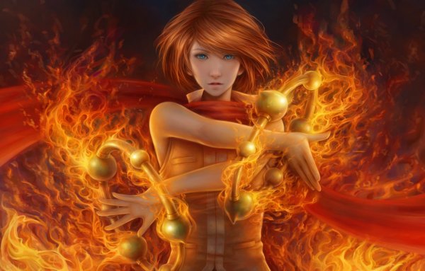 Девушка с магией огня
