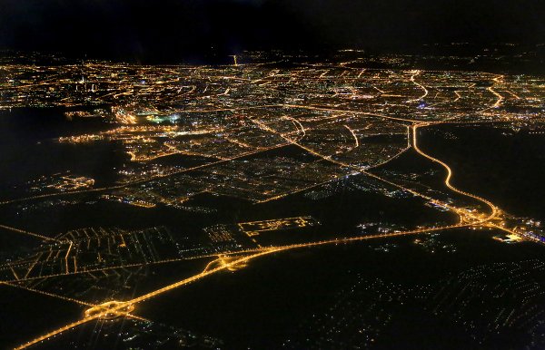 Ночной Санкт-Петербург с высоты птичьего полета