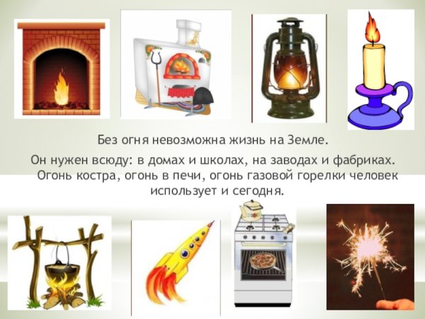 Как и где человек использует огонь