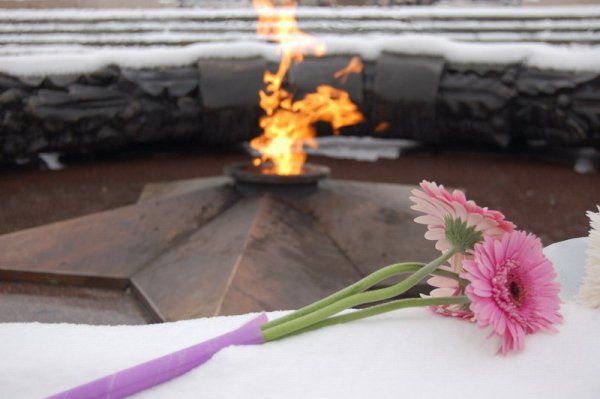 Цветы у вечного огня