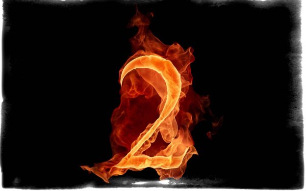 Цифра 2 в огне