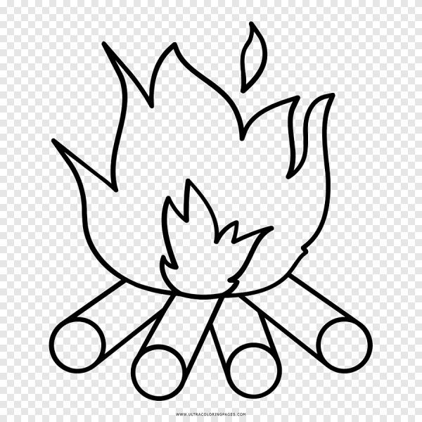 Костер раскраска для детей