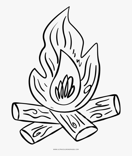 Костер раскраска для детей