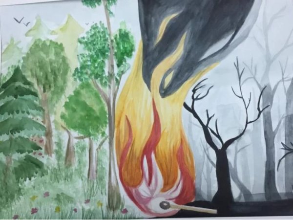 Рисунок на тему пожар