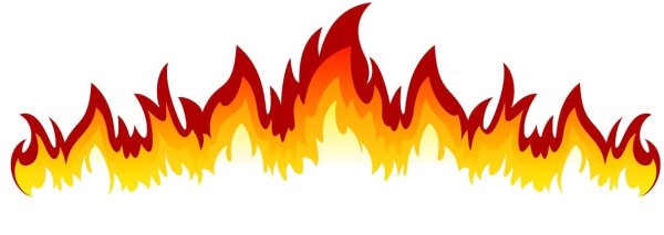Полоса огня на белом фоне