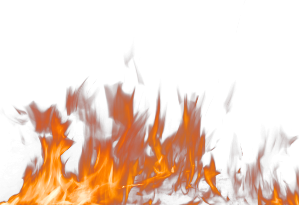 Горящий огонь на прозрачном фоне
