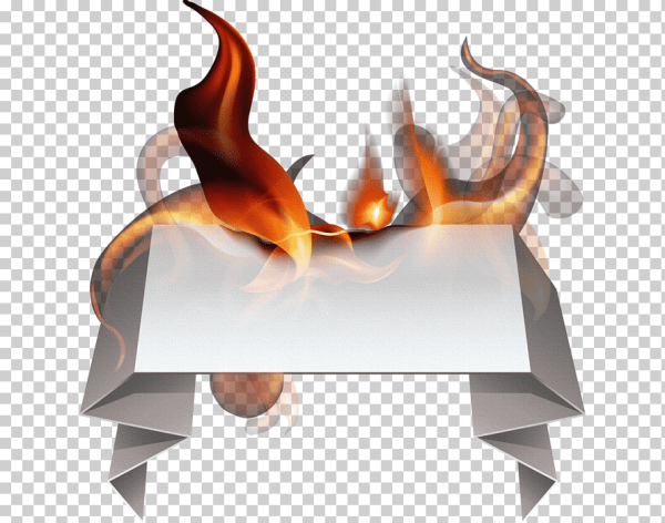 Горящая бумага на прозрачном фоне