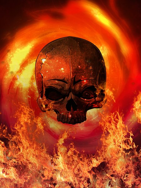 Череп в пламени