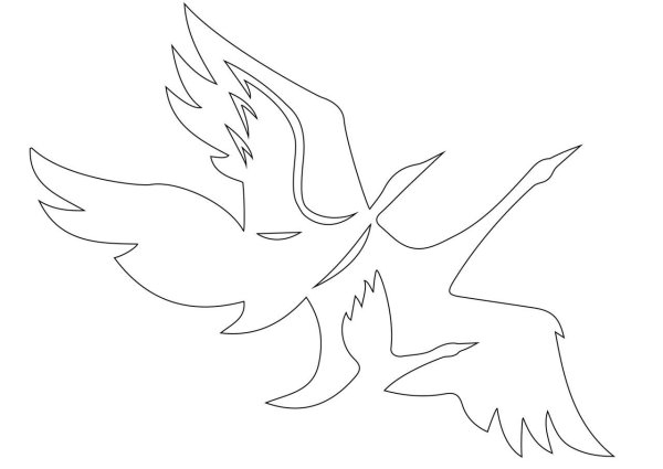 Журавли трафареты для вырезания