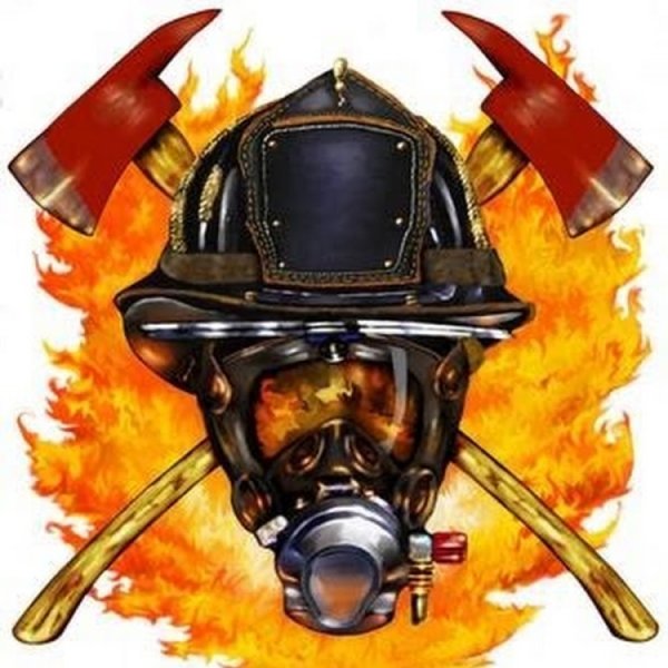 Пожарная каска с топорами