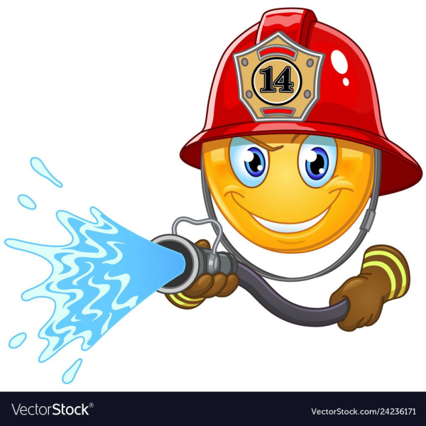 Смайлик в пожарной каске