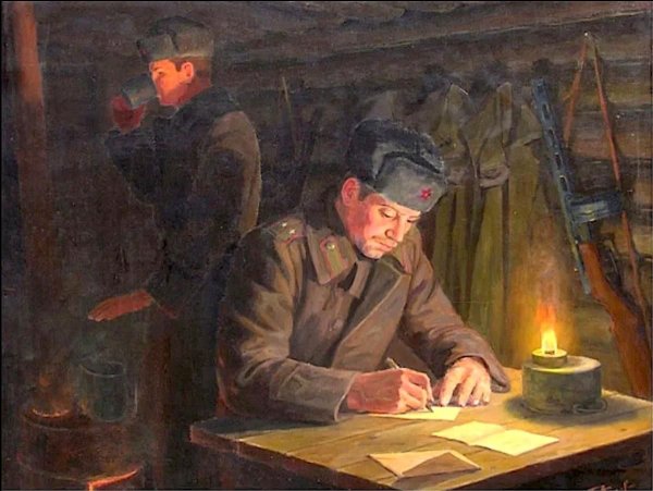 Алексей Сурков в землянке