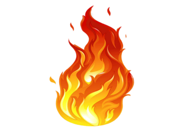 Нарисованный огонь на прозрачном фоне