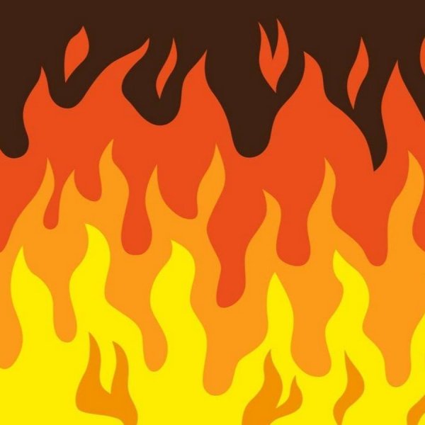 Рисунок огонь на клетчатом фоне