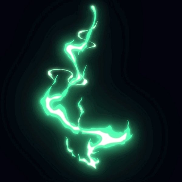 Зелёные молнии неон