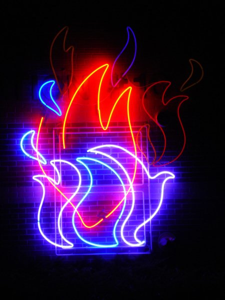 Неоновая вывеска огонь