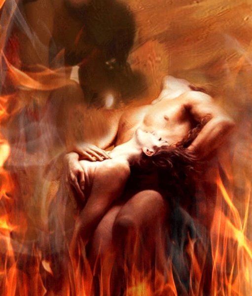 Мужчина и женщина в огне