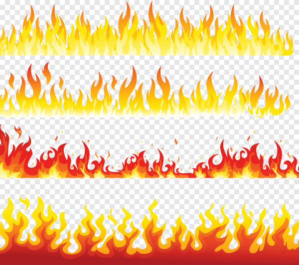 Языки пламени на белом фоне