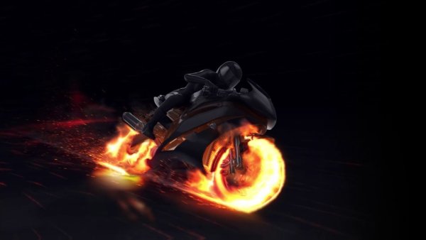 Мотоцикл в огне фон