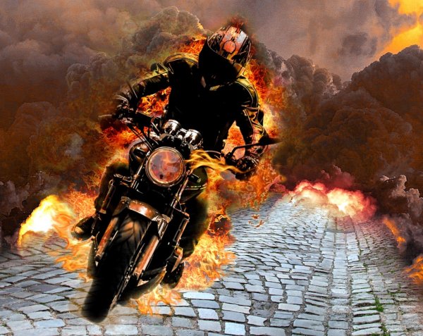 Мотоцикл в огне картинки