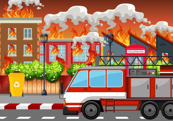 Пожар мультяшный