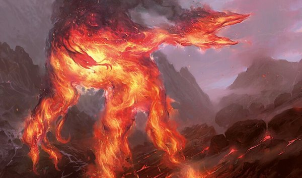 Огненный Элементаль МТГ арт