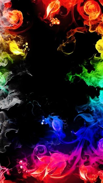 Цветная абстракция на черном фоне