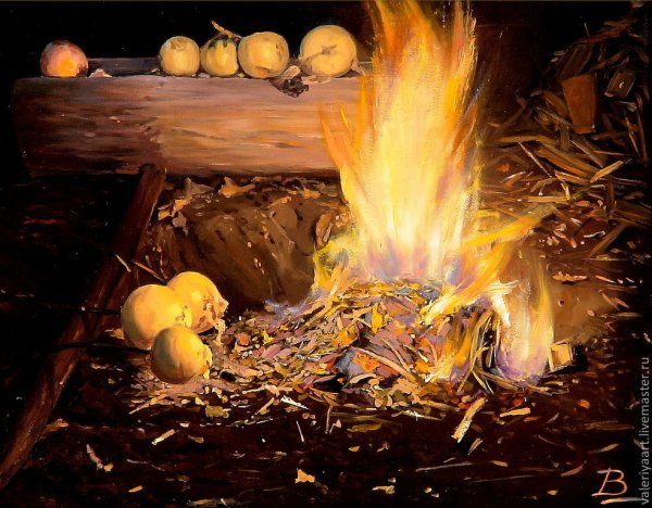 Костер живопись