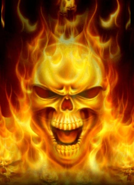 Череп горящий в огне