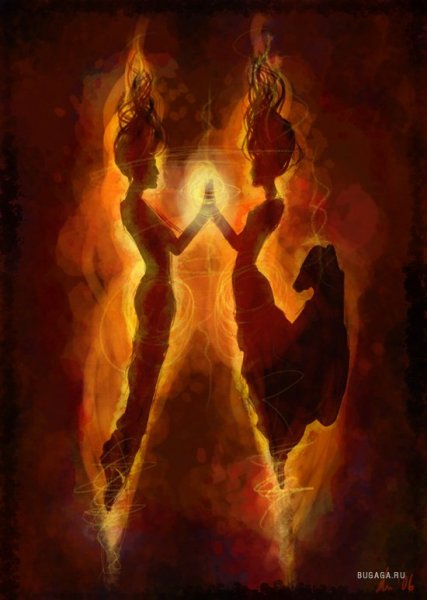 Мужчина и женщина в огне